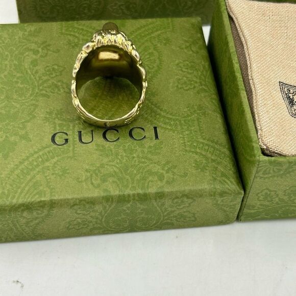Men’s Gucci, Lionhead crystal motif ring size 10 made in Italy - Picture 7 of 9